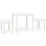 Table de jardin avec 2 bancs plastique blanc 02_0018689