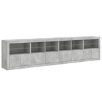 vidaXL Buffet avec lumières LED gris béton 283x37x67 cm