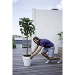 Pot de fleurs rond avec roues Loft Urban Ø 50 cm - Gris chaud