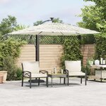vidaXL Parasol de jardin avec mât en acier blanc 246x246x230 cm