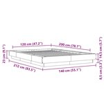vidaXL Cadre de lit avec lumières LED sans matelas blanc 120x200 cm