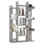 vidaXL Bibliothèque Gris béton 86x25 5x140 cm Bois d’ingénierie