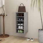 vidaXL Armoire à chaussures Gris béton 31 5x35x70 cm Bois d'ingénierie