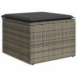 vidaXL Salon de jardin 11 Pièces avec coussins gris résine tressée