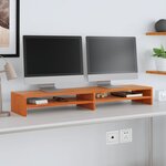 vidaXL Support de moniteur marron miel 100x24x13 cm bois de pin solide