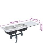 vidaXL Évier double de cuisine avec crépine et piège Acier inoxydable