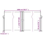 vidaXL Auvent latéral rétractable rouge 100x1000 cm