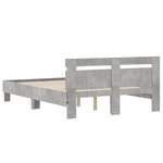 vidaXL Cadre de lit avec LED sans matelas gris béton 120x190 cm