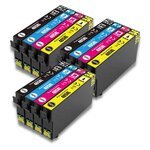 123CONSOMMABLES - 405XL - Cartouches d'encre compatible avec Epson 405XL Workforce Pro WF-3820DWF 3825DWF 4820DWF 4825DWF WF-7830DTWF WF-7835DTWF WF-7840DTWF (3 Noir / 3 Cyan / 3 Magenta / 3 Jaune)