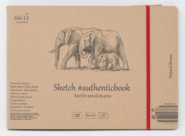 SM-LT Carnet- Dessin - Brun - 24 5x17 6cm - 28  feuilles - 135 gsm