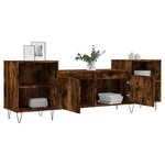 vidaXL Meuble TV Chêne fumé 160x35x55 cm Bois d'ingénierie
