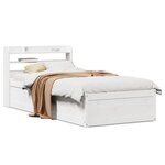 vidaXL Cadre de lit avec tête de lit blanc 75x190cm bois de pin massif