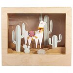 Kit bois cadre à motif 3D Lama  FSC 100  nature  24x20x6 9cm  10 pièces  boîte 1kit