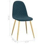 vidaXL Chaises à manger lot de 2 Bleu Velours