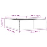 vidaXL Cadre de lit sans matelas chêne fumé 150x200 cm