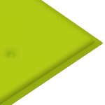 vidaXL Banc Batavia avec coussin vert brillant 150 cm Bois teck massif