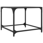 vidaXL Table basse avec dessus en verre noir 50x50x40 cm acier