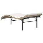 vidaXL Chaises longues lot de 2 avec coussins beige résine tressée