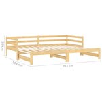 vidaXL Lit coulissant Bois de pin massif 2x(90x200) cm