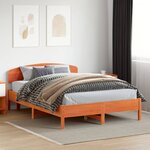 vidaXL Cadre de lit sans matelas cire marron 120x200cm bois pin massif