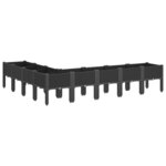 vidaXL Jardinière avec pieds noir 200x160x42 cm PP