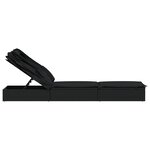 vidaXL Transat avec toit pliable noir 213x63x97 cm résine tressée