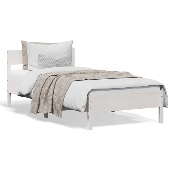vidaXL Cadre de lit sans matelas blanc 90x190 cm bois de pin massif