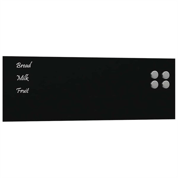 vidaXL Tableau noir magnétique mural noir 60x20 cm verre trempé