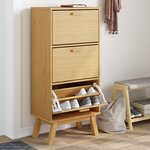 vidaXL Armoire à chaussures OLDEN marron 55x35x120 cm bois pin massif