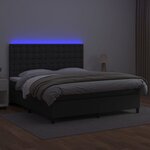 vidaXL Sommier à lattes de lit avec matelas et LED Noir 160x200 cm