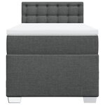 vidaXL Sommier à lattes de lit et matelas Gris foncé 90x190 cm Tissu