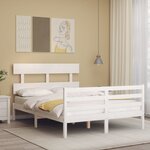vidaXL Cadre de lit sans matelas blanc 120x200 cm bois massif