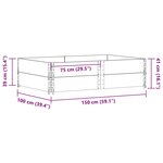 vidaXL Jardinière noir 150x100 cm bois massif de pin