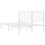 vidaXL Cadre de lit métal sans matelas et tête de lit blanc 120x190 cm