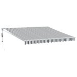 vidaXL Auvent rétractable anthracite et blanc 4x3 m tissu et aluminium