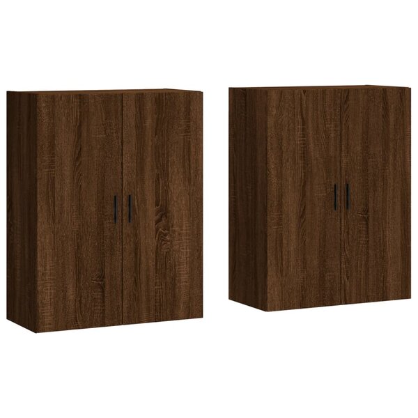 vidaXL Armoires murales 2 Pièces chêne marron 69 5x34x90 cm