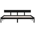 vidaXL Cadre de lit Noir Bois de pin massif 180x200 cm Super King