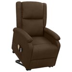 Vidaxl fauteuil releveur inclinable de massage marron foncé tissu