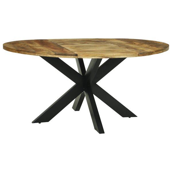 vidaXL Table ronde Ø160x76 cm Bois massif Bois de manguier