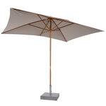 Parasol droit rectangulaire de jardin grande taille dim. 3L x 2l x 2 5H m gris