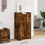vidaXL Armoire à chaussures chêne fumé 52x37 5x100cm bois d'ingénierie