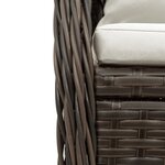 vidaXL Ensemble à manger de jardin et coussins 7 Pièces marron rotin