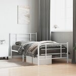 vidaXL Cadre de lit métal sans matelas et pied de lit blanc 100x190 cm