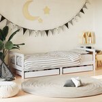 vidaXL Cadre de lit enfant tiroirs blanc 80x200 cm bois de pin massif