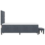 vidaXL Lit à Sommier avec Matelas & Banc Gris Foncé 120x190 cm Velours