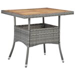 vidaXL Ensemble à dîner de jardin 3 Pièces Gris Résine tressée et acacia