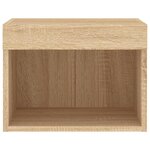 vidaXL Tables de chevet murales avec lumières LED 2 Pièces chêne sonoma