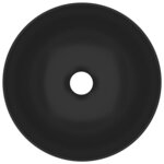 vidaXL Lavabo de salle de bain Céramique Noir mat Rond