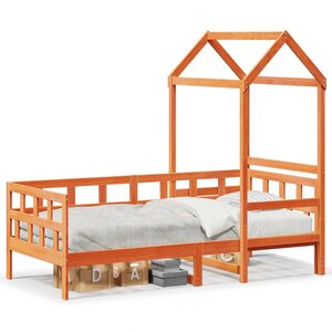 vidaXL Lit de jour avec toit sans matelas 90x190 cm bois massif