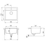 vidaXL Évier de cuisine Granit Seul lavabo Blanc